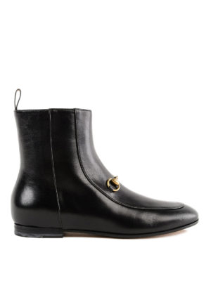 GUCCI: tronchetti - Stivaletti alla caviglia Jordaan in pelle
