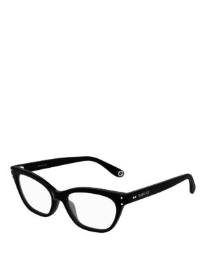 GUCCI: Glasses - Black acetate cat-eye optical glasses