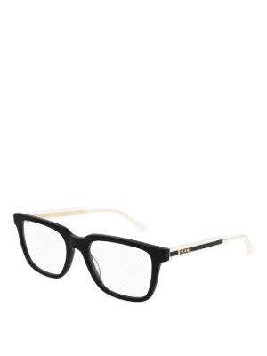 GUCCI: Glasses - Black eyeglasses with logo temples
