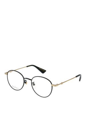 GUCCI: Glasses - Black metal round eyeglasses