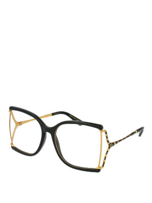 GUCCI: Glasses - Black oversized butterfly glasses