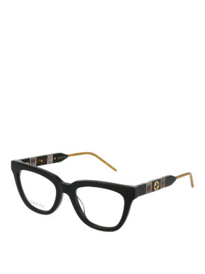 GUCCI: Glasses - GG logo black optical glasses