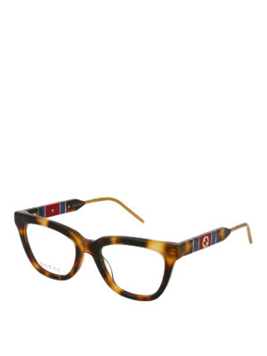GUCCI: Glasses - GG logo havana optical glasses