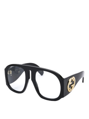 GUCCI: Glasses - Gold-tone GG maxi eyeglasses
