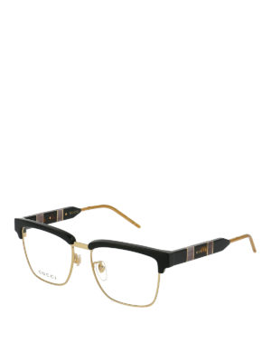 GUCCI: Glasses - Half frame black squared glasses