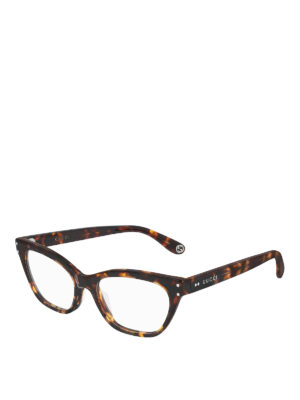 GUCCI: Glasses - Havana acetate cat-eye optical glasses