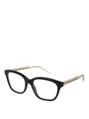 GUCCI: Glasses - Sheer temple black wayfarer glasses