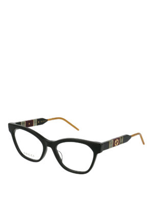 GUCCI: Glasses - Web detail black optical glasses