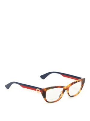 Gucci: glasses - Web temples tortoise eyeglasses