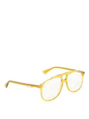 Gucci: glasses - Yellow acetate optical glasses