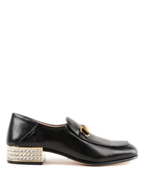 GUCCI: Mocassini e slippers - Mocassini Horsebit con cristalli decorativi