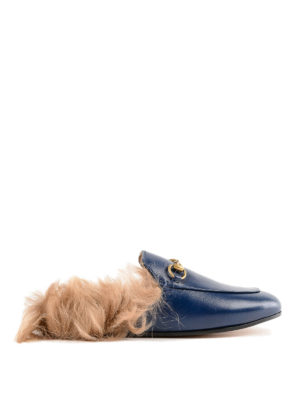 GUCCI: Mocassini e slippers - Slipper Princeton in pelle blu