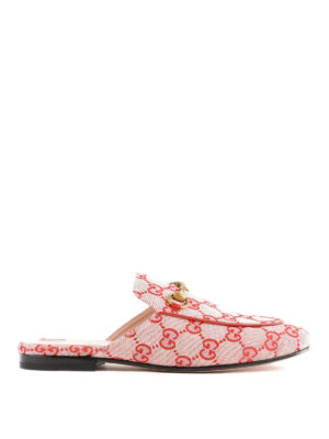 GUCCI: Mocassini e slippers - Slipper in canvas Jordaan GG