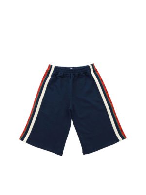 GUCCI: shorts - GG ribbon bermuda in blue
