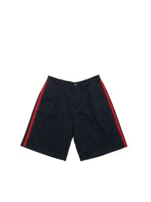 GUCCI: shorts - Web Ribbon bermuda in blue