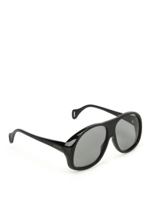 Gucci: sunglasses - Black acetate mask sunglasses
