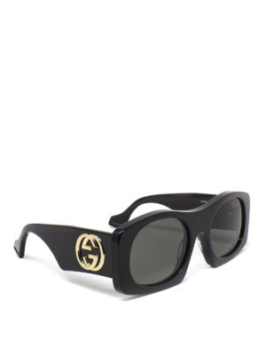 GUCCI: sunglasses - Black sunglasses with moulded temples