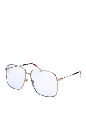 GUCCI: sunglasses - Gold-tone metal ultralight sunglasses