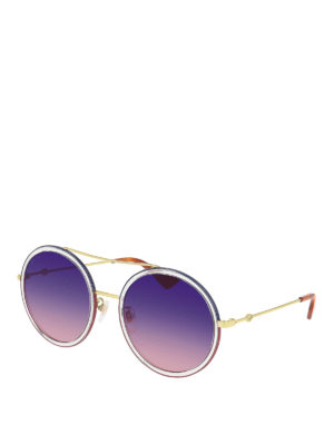GUCCI: sunglasses - Gradient lens rounded over sunglasses