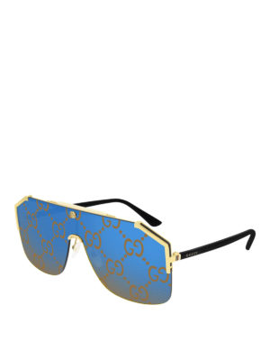 GUCCI: sunglasses - Logo printed lens sunglasses