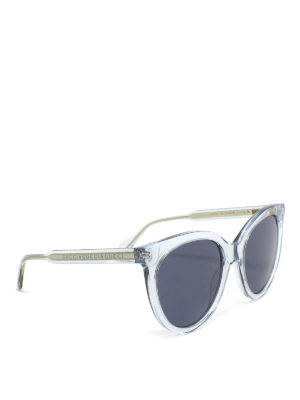 GUCCI: sunglasses - Oversize cat-eye sunglasses with logo temples
