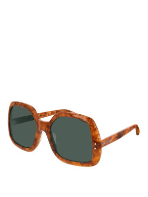 GUCCI: sunglasses - Tortoise acetate square sunglasses