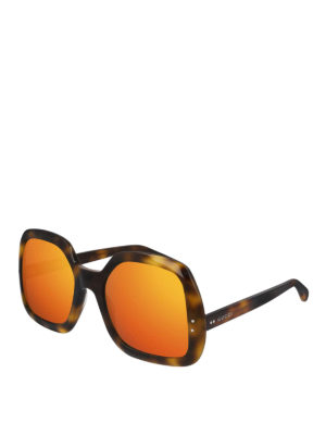 GUCCI: sunglasses - Tortoise acetate square sunglasses