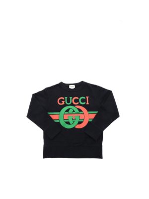 GUCCI: Sweatshirts & Sweaters - GG logo sweatshirt in dark blue