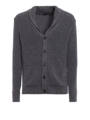 HACKETT: cardigan - Cardigan sciallato in misto lana merino