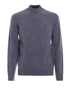 HACKETT: maglia a collo alto e polo - Dolcevita Mouline in lana bicolore con zip