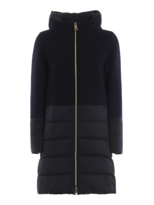 HERNO: cappotti imbottiti - Cappotto blu scuro Revival in lana e nylon