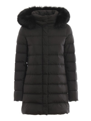 HERNO: cappotti imbottiti - Piumino nero con cappuccio staccabile