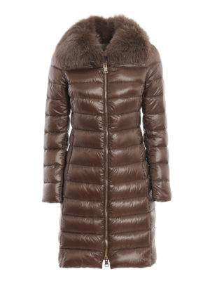 HERNO: padded coats - Elisa fur embellished padded coat