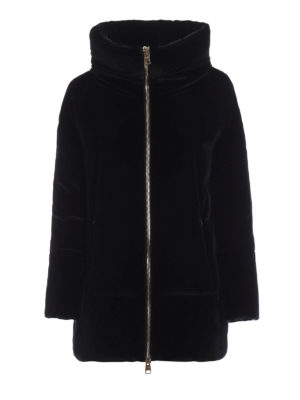 HERNO: cappotti imbottiti - Piumino in velluto con collo a cratere