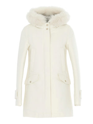 HERNO: cappotti imbottiti - Piumino in misto lana con pelliccia