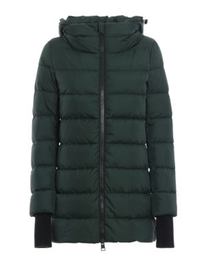 HERNO: cappotti imbottiti - Piumino corto rosso con polsini in maglia