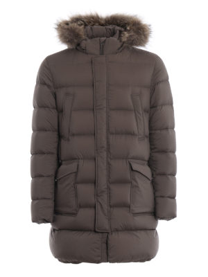 HERNO: padded coats - Il Parka taupe padded coat