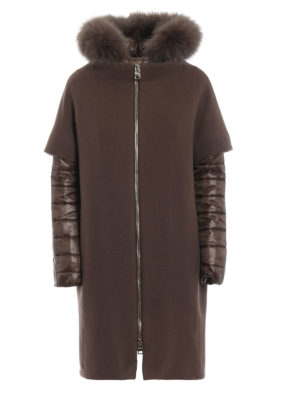 HERNO: cappotti imbottiti - Cappotto con maniche in nylon removibili