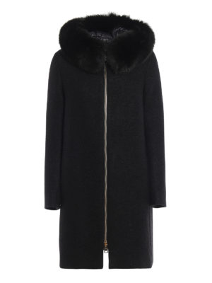 HERNO: padded coats - Water repellent wool and mohair padded coat