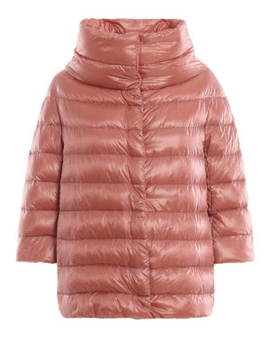 HERNO: padded jackets - Aminta pink nylon puffer jacket
