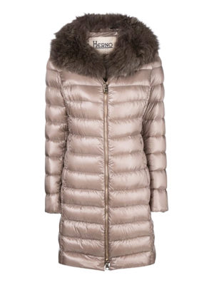 HERNO: giacche imbottite - Piumino lungo Elisa con pelliccia