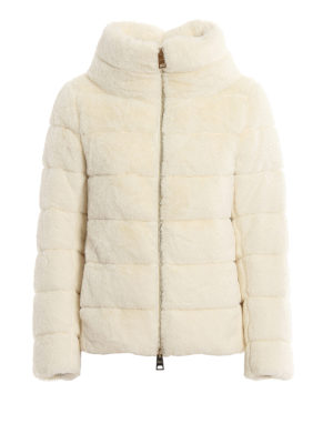 HERNO: padded jackets - Faux fur padded jacket