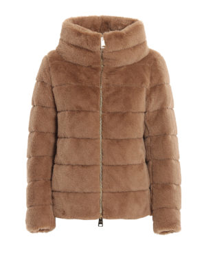 HERNO: padded jackets - Faux fur padded jacket