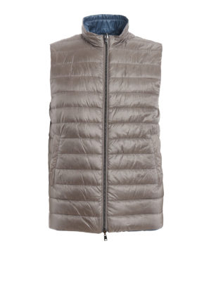 HERNO: giacche imbottite - Gilet reversibile grigio chiaro e blu avion