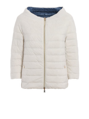 Herno: padded jackets - Reversible white&blue padded jacket