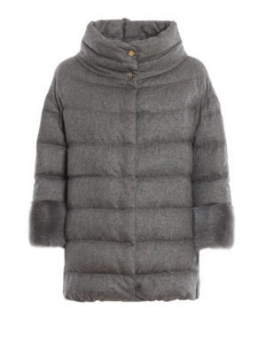 HERNO: padded jackets - Water repellent cashmere silk puffer jacket