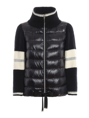 HERNO: padded jackets - Wool blend sleeves nylon padded jacket