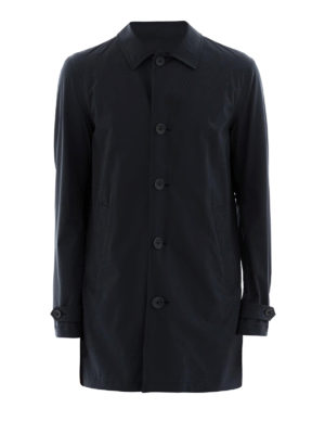 HERNO: cappotti corti - Cappottino in nylon blu scuro