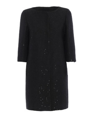 HERNO: cappotti corti - Cappottino in tweed con paillettes