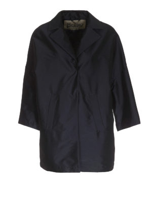 HERNO: short coats - Tech fabric egg shaped coat